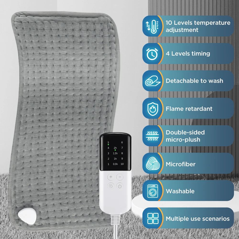 9 Level 4 Mode Timer 30X60cm Electric Heating Pad Blanket Hot Heated Pad for Abdomen Shoulder Knee Legs Winter Warm Washable